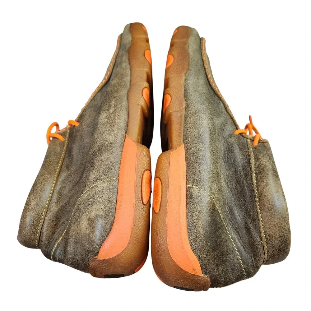 Twisted X Mens Driving Moc Chukka Boots Brown Orange Leather  Size 11.5 M
